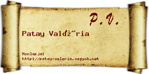 Patay Valéria névjegykártya